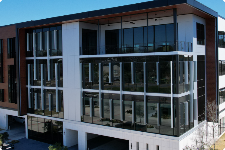 Multi-story commercial glass facade